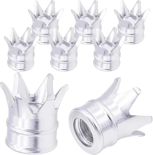 Miniatura 48 de 4 tapas de vástago de válvula de neumático con calavera, tapas universales de válvula de neumático de aleación de aluminio con anillo de goma O