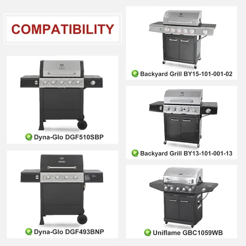 Miniatura 2 de Protectores térmicos de repuesto para parrilla de 15 pulgadas Dyna-Glo DGF493BNP, DGF510SBP, juego de 4 placas térmicas para parrilla de patio 4pcs