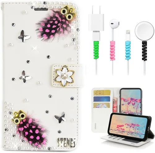 Miniatura 8 de Bling - Funda para teléfono móvil compatible con Samsung Galaxy S21 Ultra Case - Elegante - 3D hecha a mano libélula, con purpurina magnética