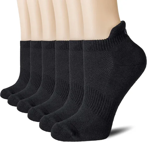 CS CELERSPORT 6 pares de calcetines deportivos para correr al tobillo, calcetines deportivos de corte bajo para hombres y mujeres