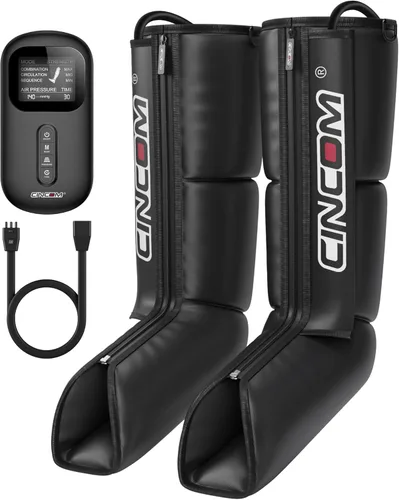 CINCOM - Masajeador de piernas para circulación y alivio del dolor, botas de compresión de aire útiles para relajación, hinchazón y edema, regalos