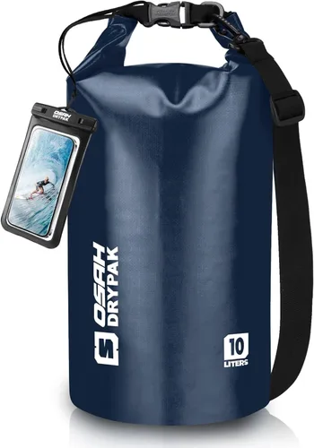 Miniatura 14 de Bolsa seca impermeable, 5L/10L/20L/30L/40L Mochila de almacenamiento ligera con funda para teléfono para mujeres y hombres, saco impermeable Gris