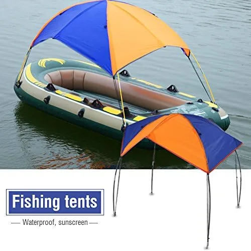 Miniatura 6 de Tbest Toldo inflable para kayak, refugio de sombra para barco, 2/3/4 personas, refugio solar para barco, cubierta de toldo de vela, toldo de pesca