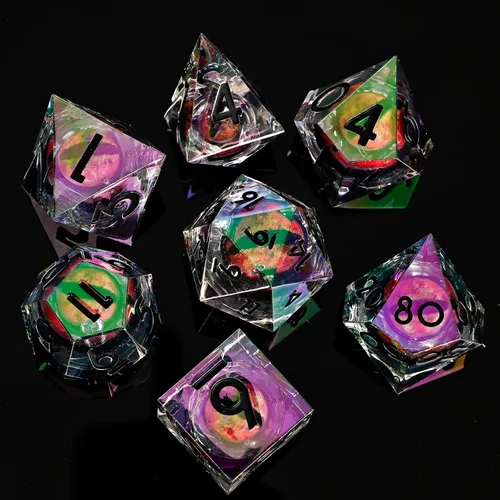 Miniatura 18 de DND - Juego de dados de metal, UBEUCK 7 piezas de dados de metal DND para cajas de juegos de mesa de Calabozos y Dragones