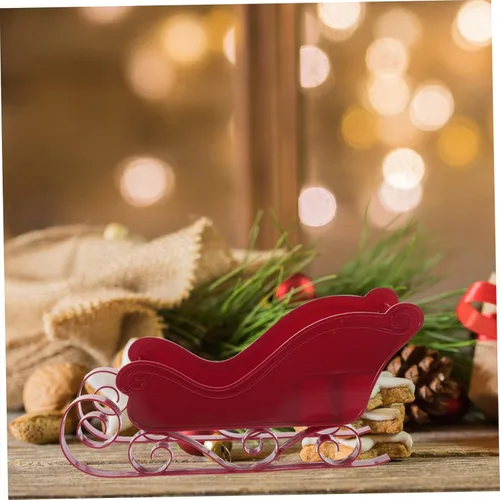 Miniatura 9 de Adorno clásico de trineo de Navidad en miniatura, modelo de trineo, decoración para colgar en el árbol, dije festivo de trineo de Navidad