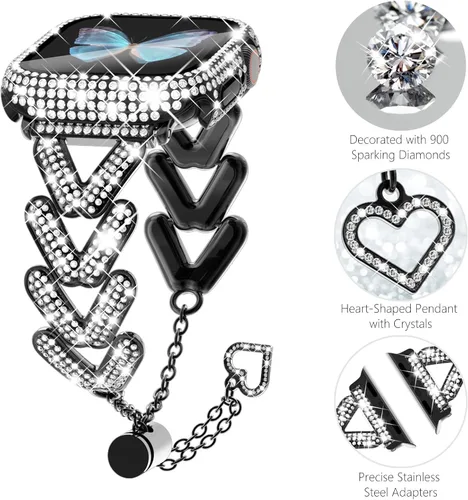 Miniatura 2 de WINGLE Funda brillante para Apple Watch Band para mujeres de 1.575 pulgadas, 1.732 pulgadas, 1.614 pulgadas, 1.772 pulgadas, 1.614 pulgadas, 1.614