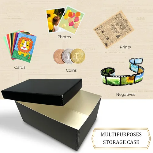 Miniatura 6 de Golden State Art, Cajas de almacenamiento para fotos de archivo, caja de conservación sin ácidos, de 5 x 7 x 12 pulgadas, con capacidad para hasta