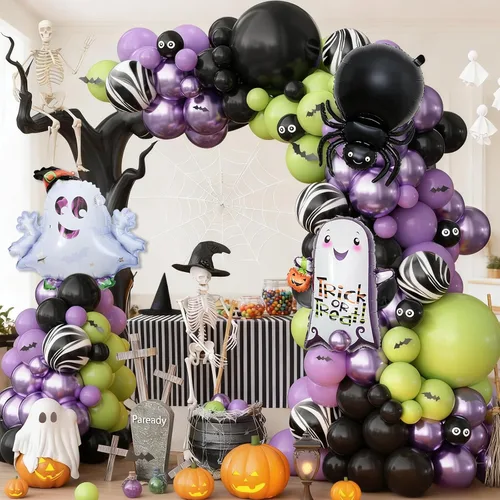Miniatura 34 de Kit de Arco de Globos Paready Graduación 2025, 120 Piezas de Arco de Globos Graduación Negro y Dorado, Globos de Confeti Negro y Dorado Metálicos