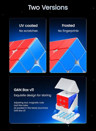 Miniatura 9 de CuberShop GAN 14 MagLev con recubrimiento UV, Ultimate GAN 14 M 2023 Cubo magnético de velocidad 3x3, rompecabezas de cubo mágico de 2.205 in