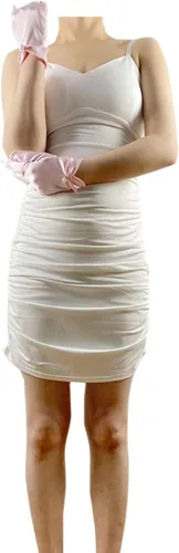 Miniatura 33 de Vestido de novia de satén para mujer, fiesta de ópera, guantes de los años 20, guantes hasta la muñeca