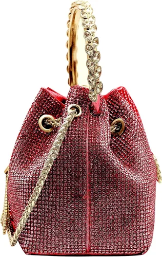 Miniatura 3 de Bolso de lujo con diamantes de imitación de plata para mujer, cadena de embrague brillante, bolsa de noche