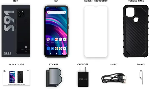 Miniatura 7 de BLU S91 2022 Batería de 3 días Desbloqueado Pantalla Full HD+ de 6.5 pulgadas 64/3 GB Cámara triple Versión de EE. UU. (Negro)