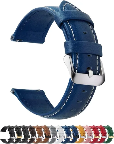 Fullmosa Axus 12 colores para correa de reloj de liberación rápida, correa de reloj de cuero genuino 0.551 pulgadas 0.630 pulgadas, 0.709 pulgadas,