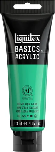 Liquitex BASICS Pintura Acrílica, Tubo de 118ml (4 oz), Verde Aguamarina Brillante