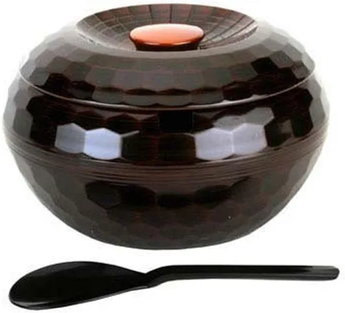 Miniatura 10 de JapanBargain 2073, cuenco de arroz con tapa y pala de paleta de arroz, recipiente de arroz japonés Ohitsu chino asiático restaurante arroz