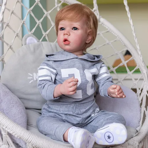 Miniatura 9 de Angelbaby Muñecas de bebé recién nacidas realistas de niña negra con pelo de 24 pulgadas, muñeca de bebé recién nacida afroamericana con aspecto