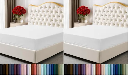 Miniatura 49 de Utopia Bedding Sábana Bajera Completa Ajustada - Sábana de Fondo - Bolsillo Profundo - Microfibra Suave - Resistente al Encogimiento y la Azul Spa