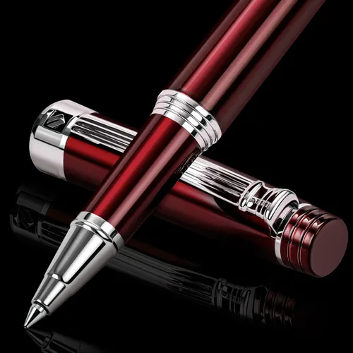 Miniatura 11 de KEYZOR Bolígrafo de escritura de lujo con repuesto Schmidt,Pluma de metal de borde de oro de 24 quilates,Set de regalo de pluma de lujo para hombres