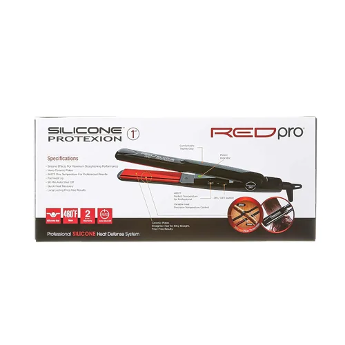 Miniatura 7 de Red Pro - Plancha plana de silicona Protexion de 1 pulgada, ajuste de temperatura ajustable, ultrafino, ligero, adecuado para todo tipo de cabello