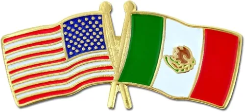 Miniatura 76 de PinMart Pin de solapa esmaltado con bandera de la amistad cruzada de Estados Unidos y el mundo