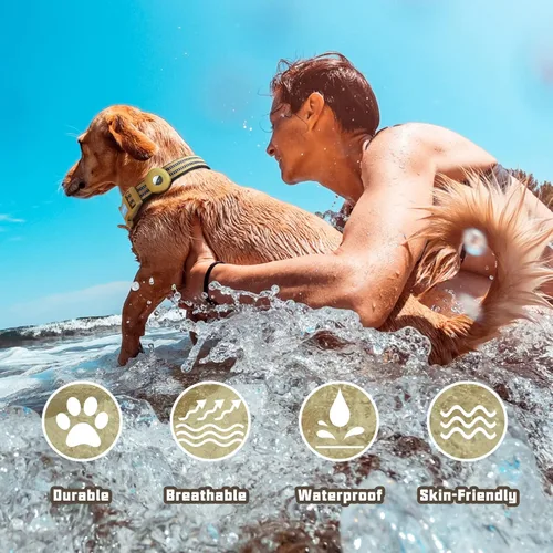 Miniatura 6 de Auroth Collar de perro Airtag, soporte ajustable para AirTag para perros medianos y grandes, soporte para collar de perro Airtag con anillo en D
