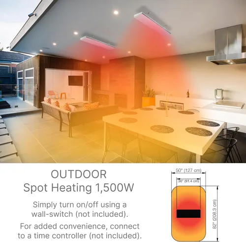 Miniatura 7 de Dimplex DLW Series - Calentador eléctrico para patio, resistente a la intemperie, negro, 1500 W, calentador radiante prémium para uso en interiores