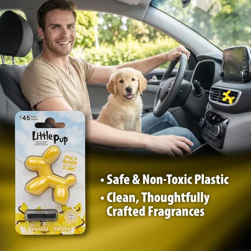 Miniatura 6 de Little Pup 96602 Aroma de vainilla, ambientador de coche, clips a ventilación de aire acondicionado, aceite de fragancia sin alcohol, plástico