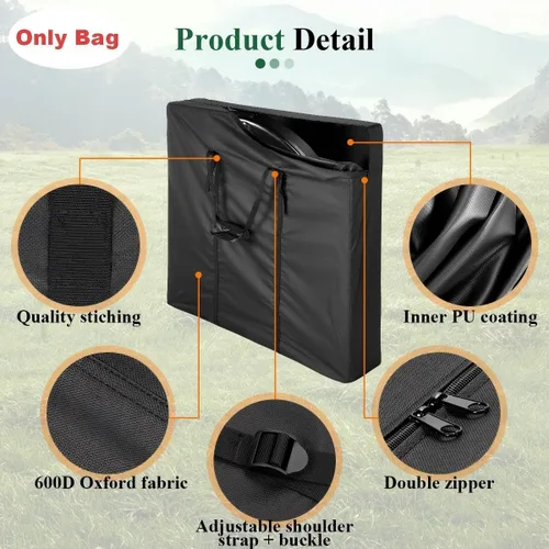 Miniatura 3 de Bolsa de almacenamiento plegable para mesa de tarjetas, bolsas de transporte para mesas cuadradas de 32 x 32 pulgadas, bolsa de almacenamiento