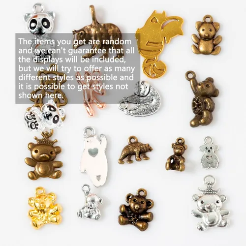 Miniatura 4 de stino - 100 g de dijes colgantes de metal para hacer joyas, lote de dijes bañados en plata y oro para pulseras, collares y manualidades, dijes