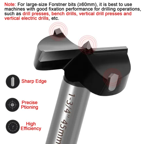 Miniatura 3 de ASNOMY Broca Forstner de 1-1/16 pulgadas, broca Forstner con punta de carburo para madera dura, juego de sierra de agujero de perforación de madera