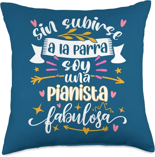 Miniatura 4 de Regalo Original Para El Pianista Escuela Regalos UNA Pianista Fabulosa Divertido Mujer Ideas Música de Piano Throw Pillow, 16x16, Multicolor