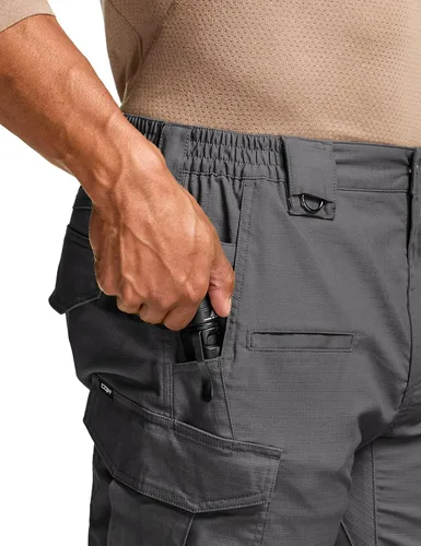 Miniatura 185 de CQR – Pantalones tácticos elásticos tipo cargo para hombre, resistentes al agua, de tela ripstop (antidesgarros), ligeros, ideales para uso diario