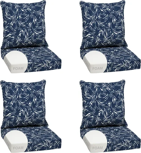 Miniatura 157 de Arden Outdoor Deep Seat Cushion Set, 24 x 24 pulgadas, Cojín para patio resistente al clima, a la lluvia y a la decoloración para silla, sofá y sofá