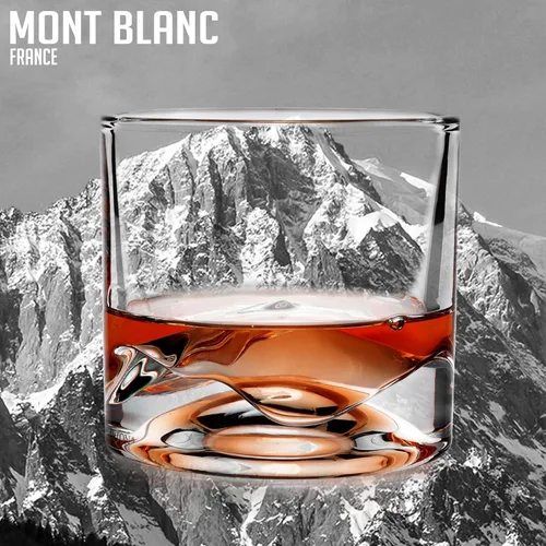 Miniatura 6 de LIITON Mont Blanc - Juego de regalo de 2 vasos de whisky de cristal pesado, vaso de bourbon grueso congelable de 1 libra cada uno, regalos de whisky