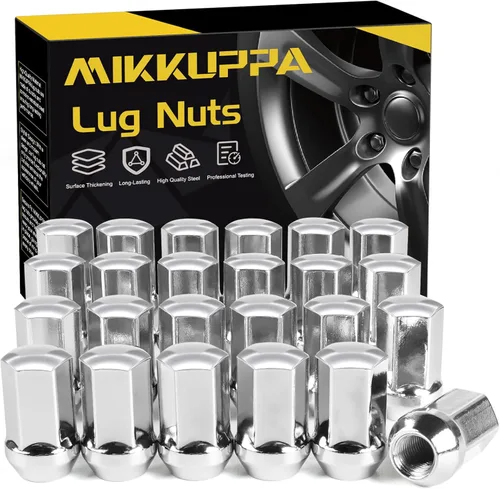Miniatura 25 de MIKKUPPA Tuercas de llanta M14x2.0 – Repuesto para ruedas de fábrica Ford F150 Expedition Lincoln Navigator Factory 2003-2014 – 24 tuercas Plateado