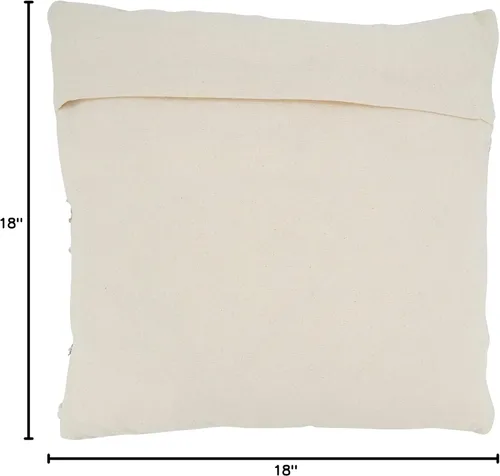 Miniatura 6 de SARO LIFESTYLE Almohada Chindi de múltiples texturas con relleno de poliéster, natural, 18