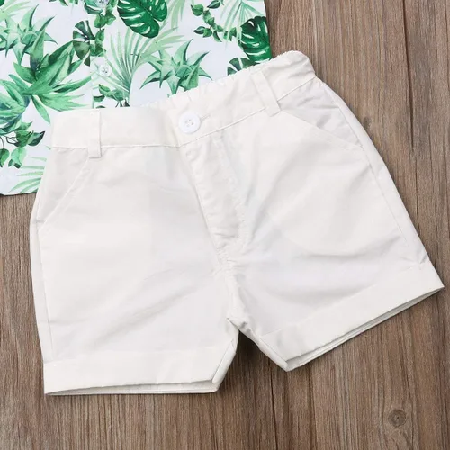 Miniatura 19 de Conjunto de camisa de manga corta con botones y pantalones cortos casuales con diseño de flamingo, para bebés y niños de 1 a 6 años, atuendos