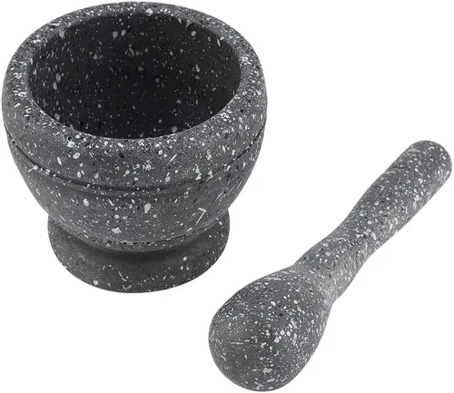 Miniatura 10 de PP Material Molienda Tazón, Mortero y Maja Set, Molinillo de ajo de plástico manual para el hogar, uso en la cocina (blanco)