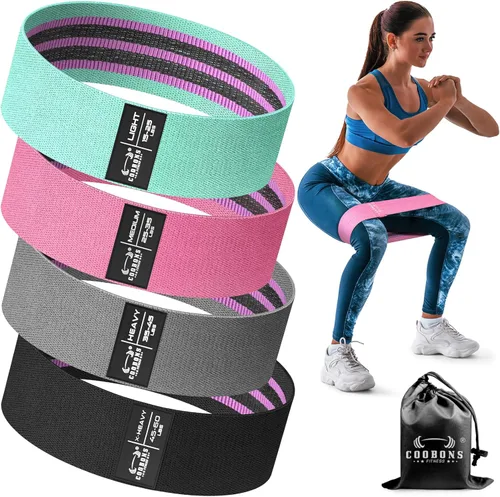 Bandas de resistencia de tela para entrenar - Bandas de ejercicio para mujeres y hombres, bandas de trasero para piernas y glúteos, yoga, pilates,