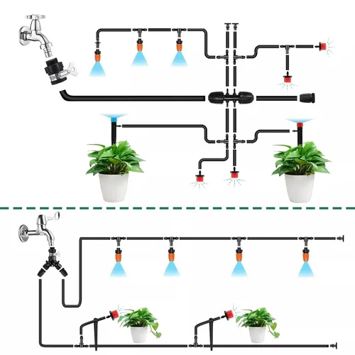 Miniatura 7 de Kit de sistema de riego por goteo para jardín: 299CPS Kits de riego por goteo automático Sistema de riego de plantas de invernadero con 5 tipos