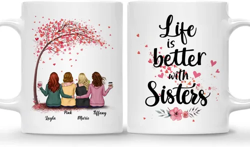 Miniatura 21 de Gossby - Taza de café personalizada para mujer, 2 unidades, con nombres personalizados Taza personalizada para dos mujeres, taza de café