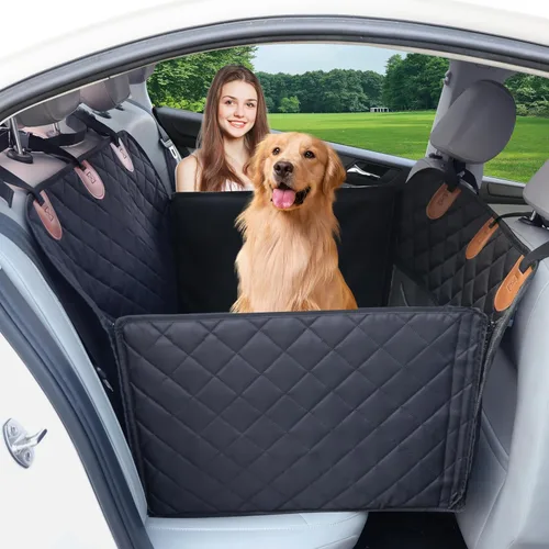 Miniatura 10 de 2 fundas de asiento delantero de automóvil para perros, a prueba de arañazos, funda antideslizante para asiento de automóvil para perros, funda