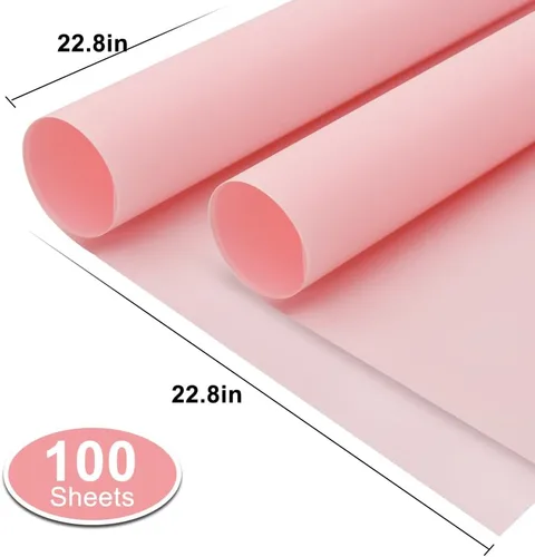Miniatura 2 de BEISHIDA 100 PCS Papel de Envolver Floral Rosa - Papel de Envolver Flores Mate Impermeable para Ramo, Suministros de Floristería, Manualidades DIY