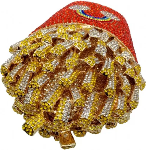 Miniatura 5 de DEBIMY Papas fritas con diamantes de imitación para mujer bolso de cristal brillante bolso de noche para boda fiesta