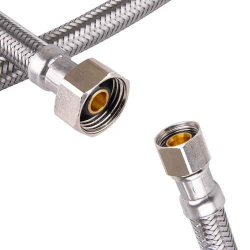 Miniatura 4 de Hausen Conector de grifo de acero inoxidable de 30 pulgadas 3/8 pulgadas C x 1/2 pulgadas FIP, línea de suministro de grifo, paquete de 2
