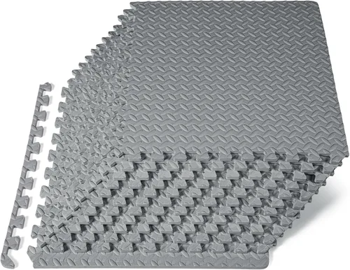 Miniatura 8 de ProsourceFit - Tapete de ejercicio tipo rompecabezas de ½ pulgada, losetas de espuma EVA entrelazadas para gimnasio en casa, para niños, crema, 24 x
