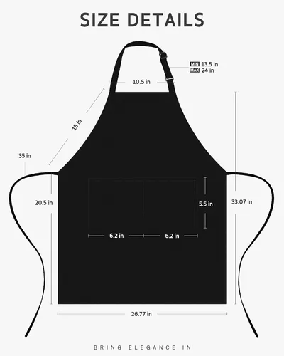 Miniatura 3 de Syntus Chef Apron for Men Women Kitchen Cooking Apron with Pockets, Adjustable Bib Aprons Stain Resistant