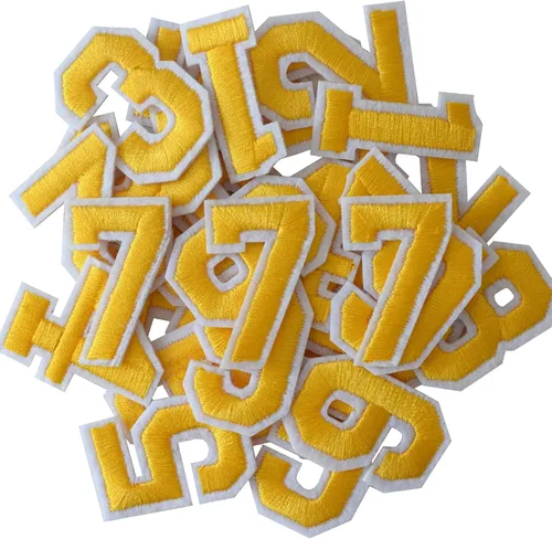 Miniatura 37 de GYGYL - 72 parches de letras y números para planchar, parches de letras blancas del alfabeto bordado de la A a la Z, apliques de números del 0 al 9