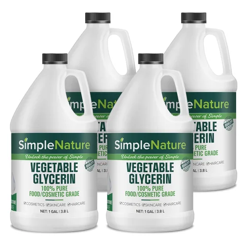 SimpleNature Glicerina vegetal 100% pura – 4 galones – Natural puro grado alimenticio y cosmético para cuidado de la piel, cuidado del cabello,