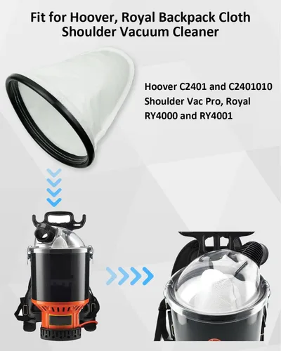 Miniatura 4 de 2KE2105000 - Forro de tela HEPA, apto para Hoover, aspiradora de hombro de tela Royal Mochila, apto para Royal RY4000 y RY4001, apto para Hoover
